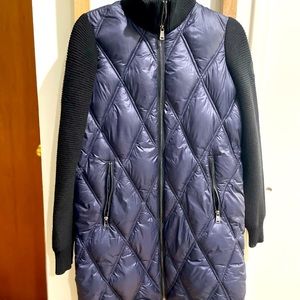 Bernardo blue puffer two toned jacket